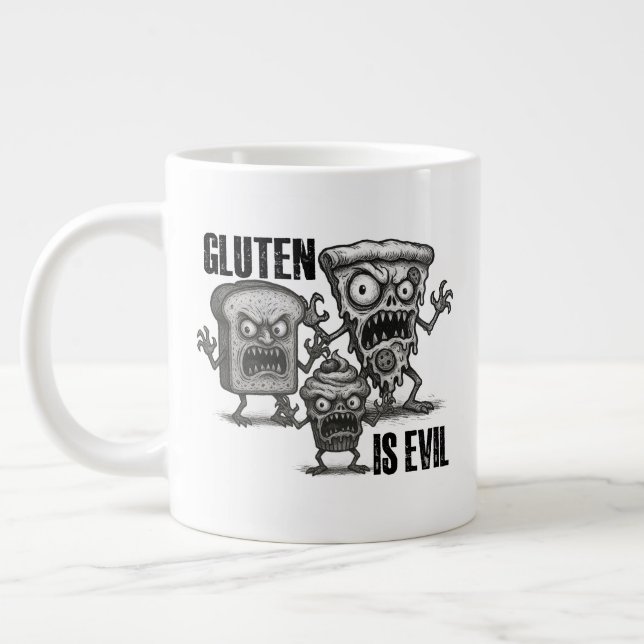Taza De Café Gigante Gluten es malo (Izquierda)