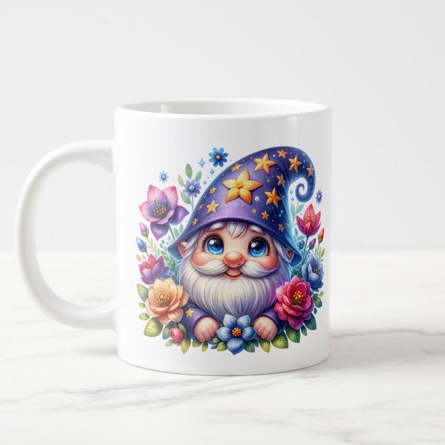 Taza De Café Gigante Gnome Cute - Jumbo Mug (Izquierda)