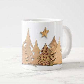 Taza De Café Gigante Gold Christmas Tree Forest Specialty Mug