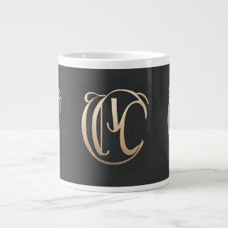 Taza De Café Gigante Gold Monogram Initial Mug - Personalized Gift