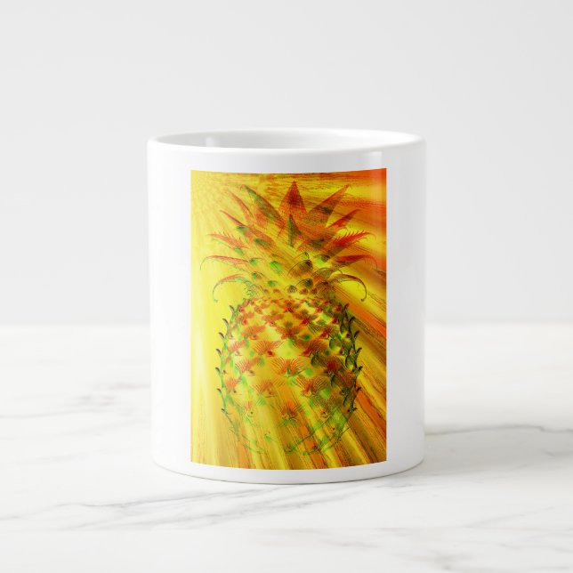 Taza De Café Gigante Golden Rays Passing Through A Large Pineapple  (Frente)