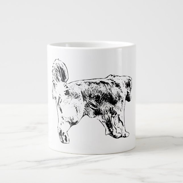 Taza De Café Gigante Golden Retriever Holiday Brew (Frente)