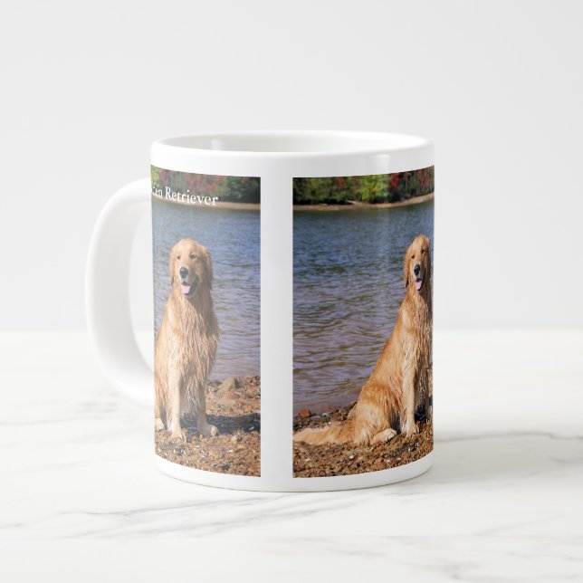 Taza De Café Gigante Golden retriever que se sienta (Izquierda)