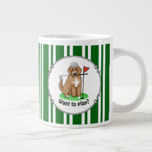 Taza De Café Gigante Goldendoodle Perro Jugando Golf (rojo whmk2) Diver