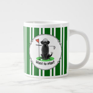 Taza De Café Gigante Golf Black Labrador Recuperever Dog - Cute