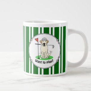 Taza De Café Gigante Golf golf Amarillo Laboratorio Labrador Perro recu