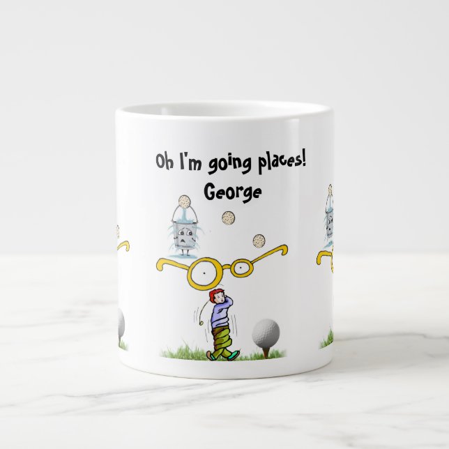 Taza De Café Gigante Golfers Mug, ¡Oh, voy a los lugares! (Frente)