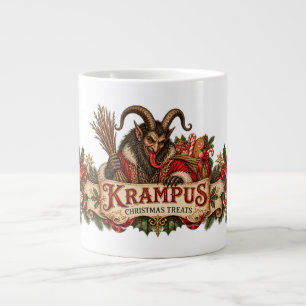 Taza De Café Gigante Golosinas Navideñas Vintage Krampus