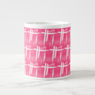 Taza De Café Gigante Golpea blanco sobre rosado