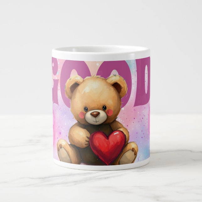 Taza De Café Gigante Good Vibes Only Teddy Bear Jumbo Mug (Frente)