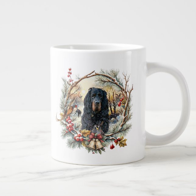Taza De Café Gigante Gordon Setter Christmas Joy – Seasonal Dog Art (Derecha)