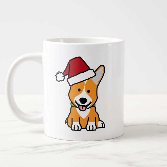 Taza De Café Gigante Gorra de Santa del navidad Galés del Pembroke del (Izquierda)