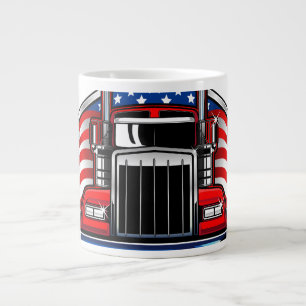Taza De Café Gigante Gorras de camionero de transporte americano Clásic