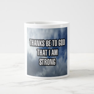 Taza De Café Gigante Gracias A Dios Que Soy Fuerte Mug