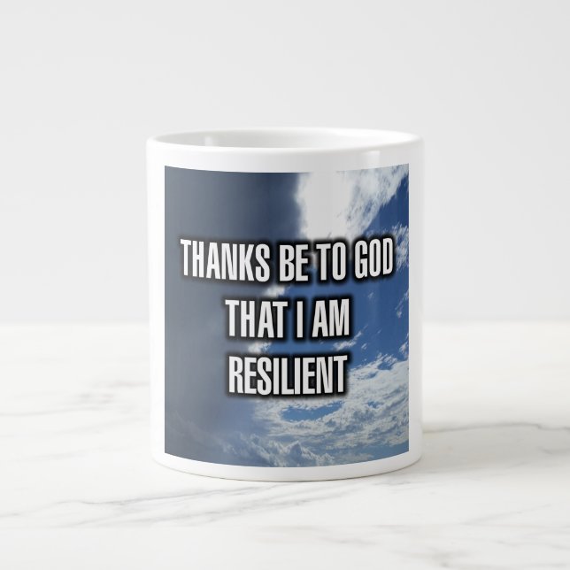 Taza De Café Gigante Gracias A Dios Que Soy Mug Resistente (Frente)