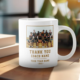 Taza De Café Gigante Gracias Entrenador Foto del Nombre del Equipo