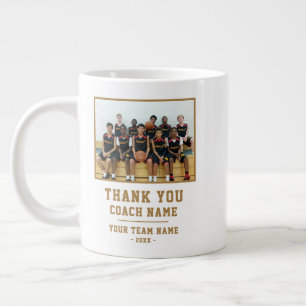 Taza De Café Gigante Gracias Entrenador Nombre del Equipo Foto