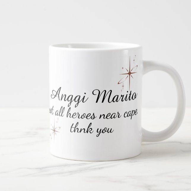 Taza De Café Gigante Gracias personalizados a los trabajadores sanitari (Derecha)