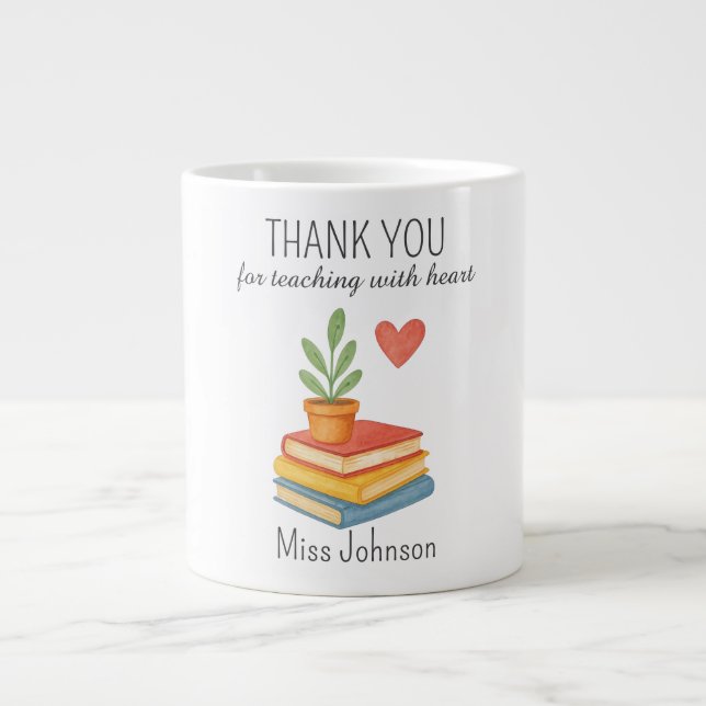Taza De Café Gigante Gracias Profesor - Sincera gratitud (Frente)