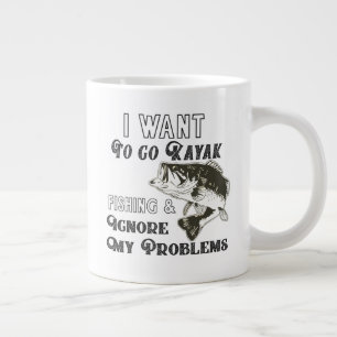 Taza De Café Gigante Graciosa cita de pesca de Kayak Mug