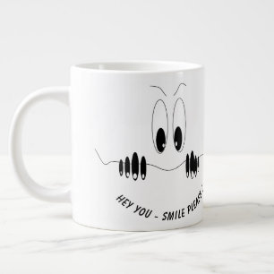 Taza De Café Gigante Graciosa curiosidad Ojos Café Mug Sonrisa