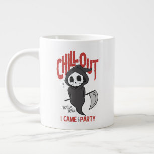 Taza De Café Gigante Graciosa fiesta de Halloween de GrimReaper, un sar
