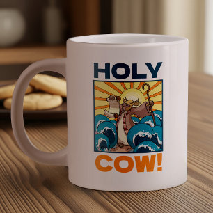 Taza De Café Gigante ¡Graciosa vaca Santa! Personalizado de animales de