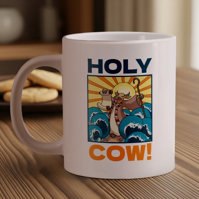 Taza De Café Gigante ¡Graciosa vaca Santa! Personalizado de animales de (Subido por el creador)