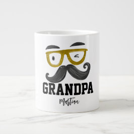 Taza De Café Gigante Graciosas clases amarillas y Personalizado bigote