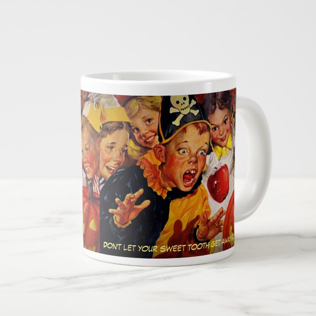 Taza De Café Gigante Gracioso accidente de Bobbing Apple Halloween Jumb (Derecha)