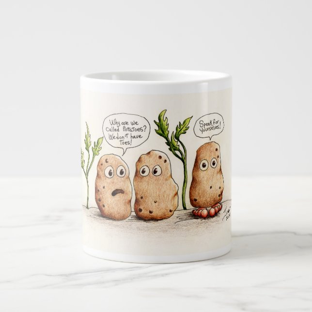 Taza De Café Gigante Gracioso bollo papas   (Frente)