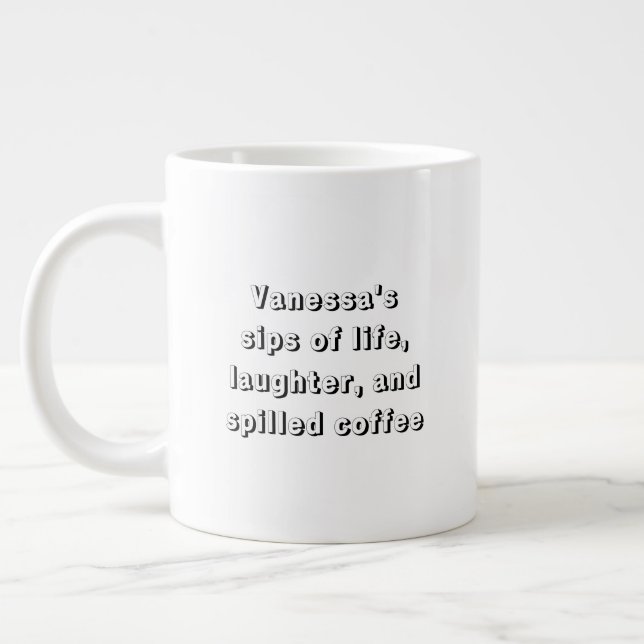 Taza De Café Gigante Gracioso café diciendo con la manipulación de la p (Izquierda)