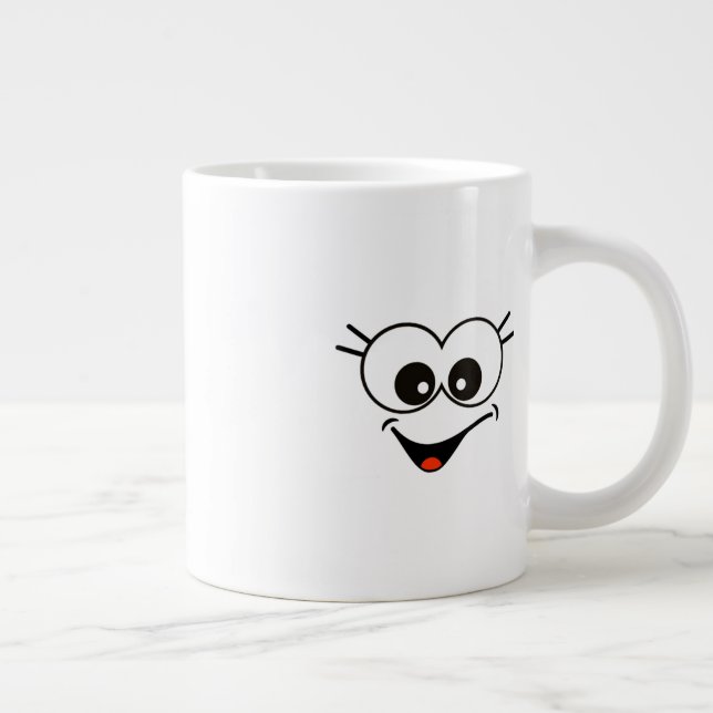 Taza De Café Gigante Gracioso, Cara Sonriente Especialidad Mug (Derecha)