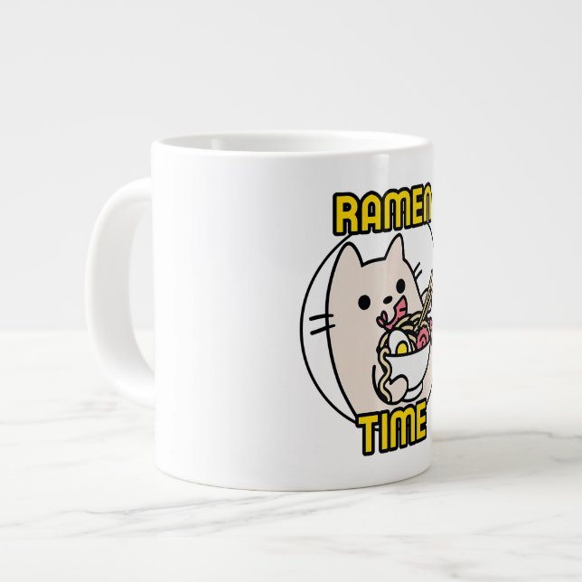 Taza De Café Gigante Gracioso dueño de un Mascota de Cat Ramen Animal L (Izquierda)
