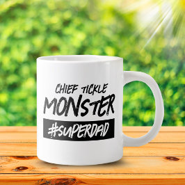 Taza De Café Gigante Gracioso jefe de la etiqueta de hashtag para monst