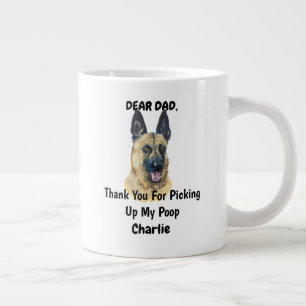 Taza De Café Gigante Gracioso Malinois Dad Watercolour Canine Art