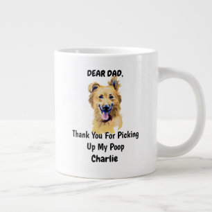 Taza De Café Gigante Gracioso Pastor Vasco Papá Acuarela Arte Canino