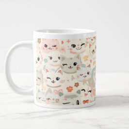 Taza De Café Gigante Gracioso patrón de Personalizado Cat Meow