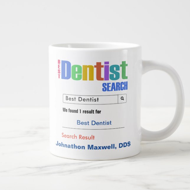 Taza De Café Gigante Gracioso regalo de Personalizado mejor dentista (Derecha)