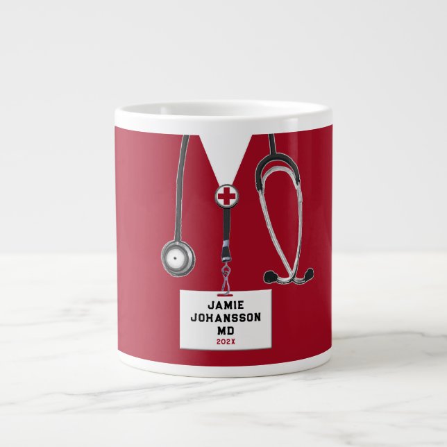 Taza De Café Gigante Grado de la Escuela de Medicina médica (Frente)
