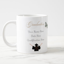 Taza De Café Gigante Graduación con nombre personalizado, fecha y calif