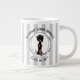 Taza De Café Gigante Graduación Dachshund (negro y marrón) - Perro lind