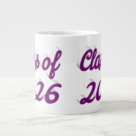 Taza De Café Gigante graduación de la promoción de 2026 en letra morada