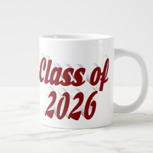 Taza De Café Gigante graduación texto burdeos clase de 2026