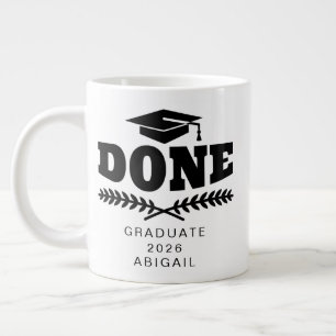 Taza De Café Gigante Graduado de tipografía negra 2021 Mug personalizad