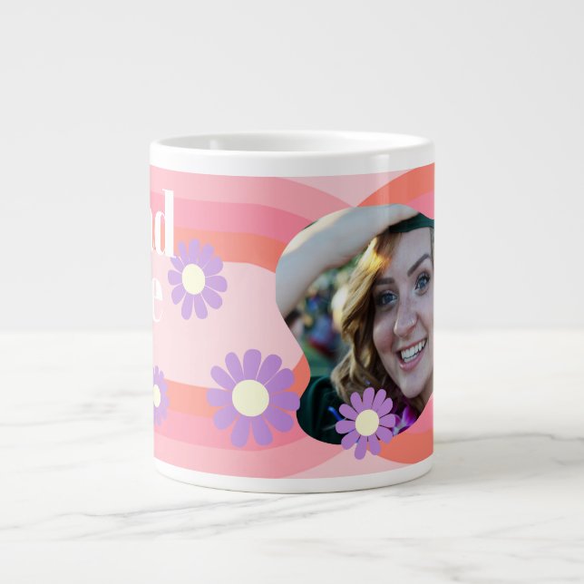 Taza De Café Gigante Graduate Daisy Photo Peach (Frente)