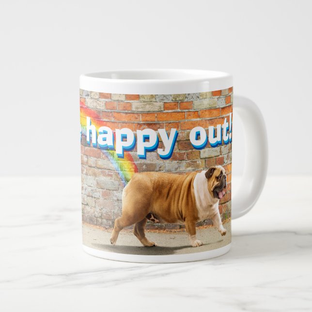 Taza De Café Gigante Graffiti de perro y arcoiris (Derecha)