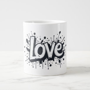 Taza De Café Gigante Graffiti Graffiti Monocrome Love Tag
