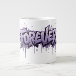 Taza De Café Gigante Graffiti Lavender Infinity "FOREVER"