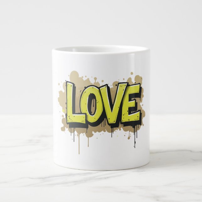 Taza De Café Gigante Graffiti Urban Love Bloom (Frente)